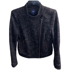 GAP Women’s Moto Wool Tweed Asymmetrical Zip Blazer Suit Jacket Coat Size S